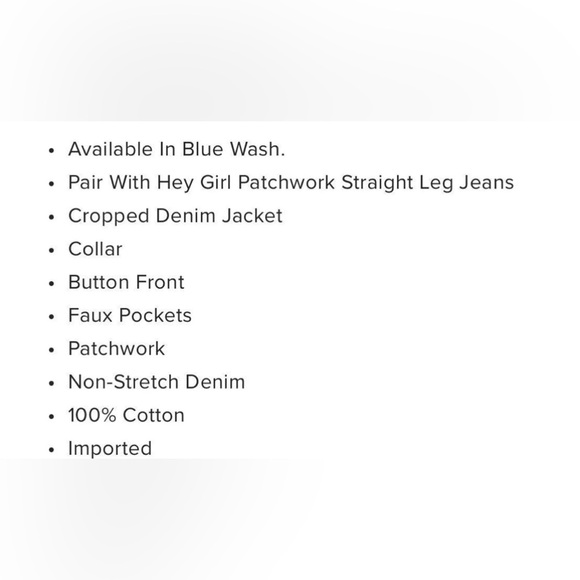 Fashion Nova Hey Girl Patchwork Denim Cropped & Jacket Straight Leg Jeans 14 XL - Picture 8 of 11